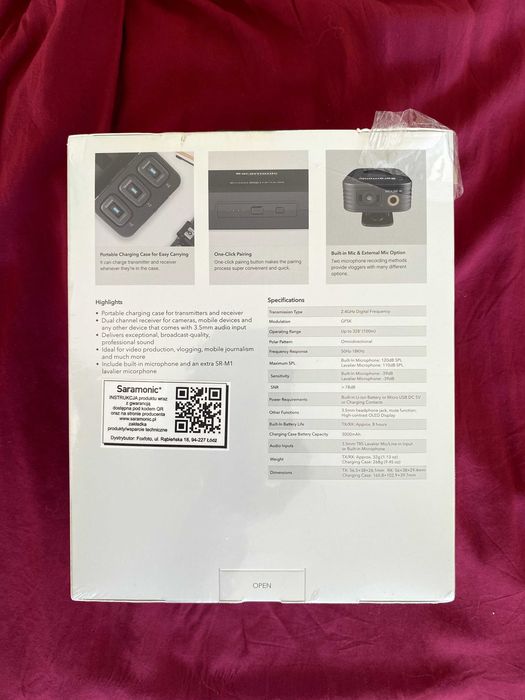 Bezprzewodowy system mikrofonów Saramonic Blink 500 B2 Pro NOWY