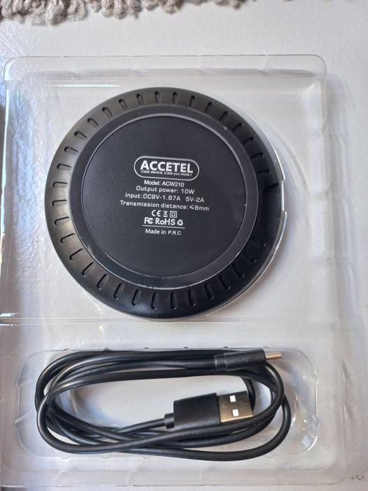 Carregador Rápido Sem Fio Accetel ACW210B 10W Qi Preto