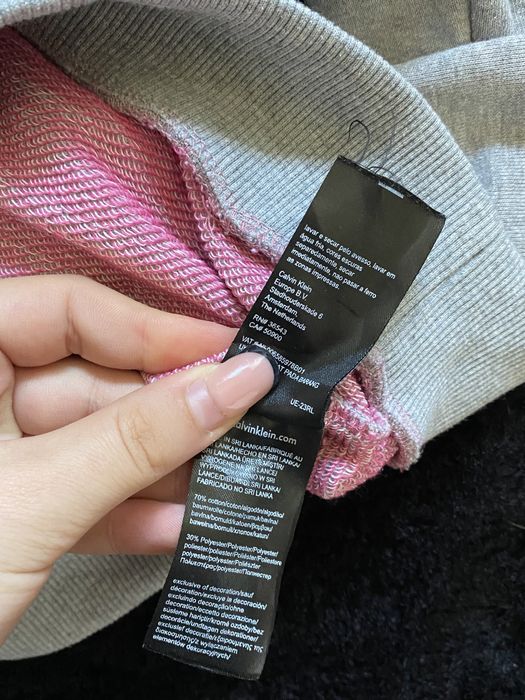 Bluza calvin klein jeans szaro-różowa