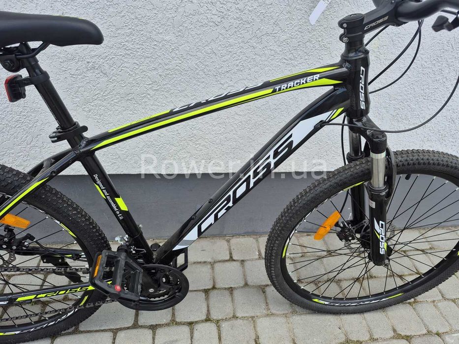 Велосипед алюмінієвий CrossBike 26" Tracker 2024 Рама 17" black-yellow