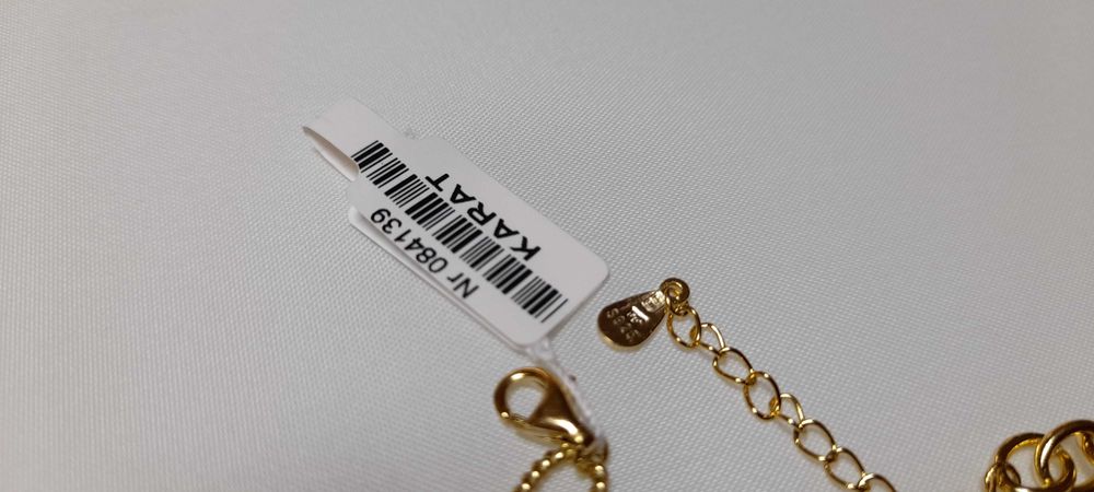 Bransoletka z przywieszkami srebro 925 pozłacane 17-20 cm