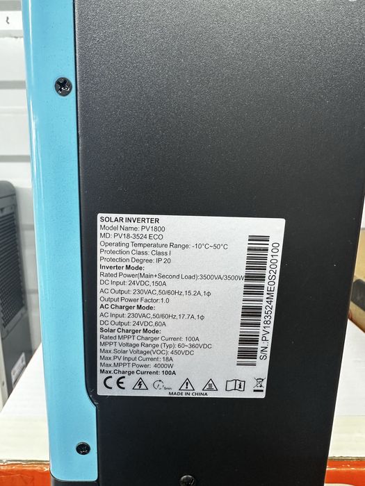 Солнечный инвертор MUST PV18-3524 ЕСО V180, 3.5 кВт, 24В