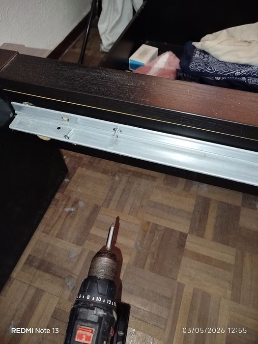 Cama de casal XL com 4 gavetas, estrado e colchão — 200€