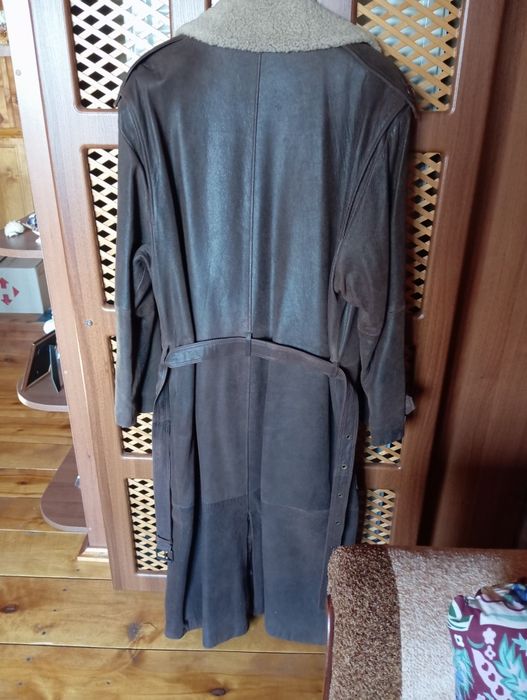 Пальто кожаное зимнее мужское