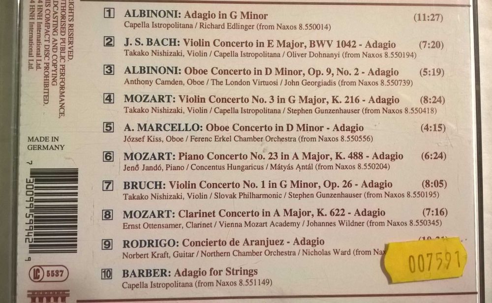 Płyta CD "Famous Adagios"