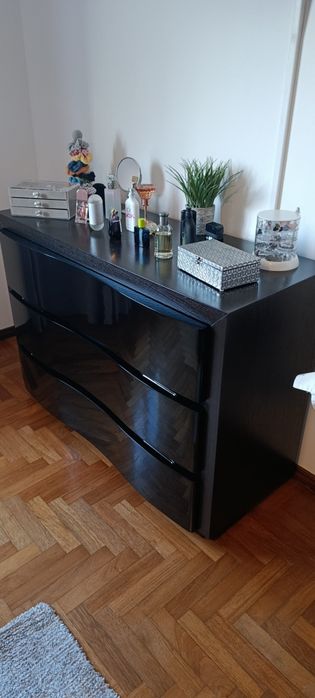 Mobília de quarto design completa de cor wengue carvalho