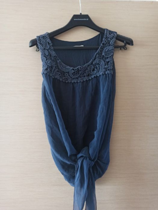 Bluzeczka granat jedwab m