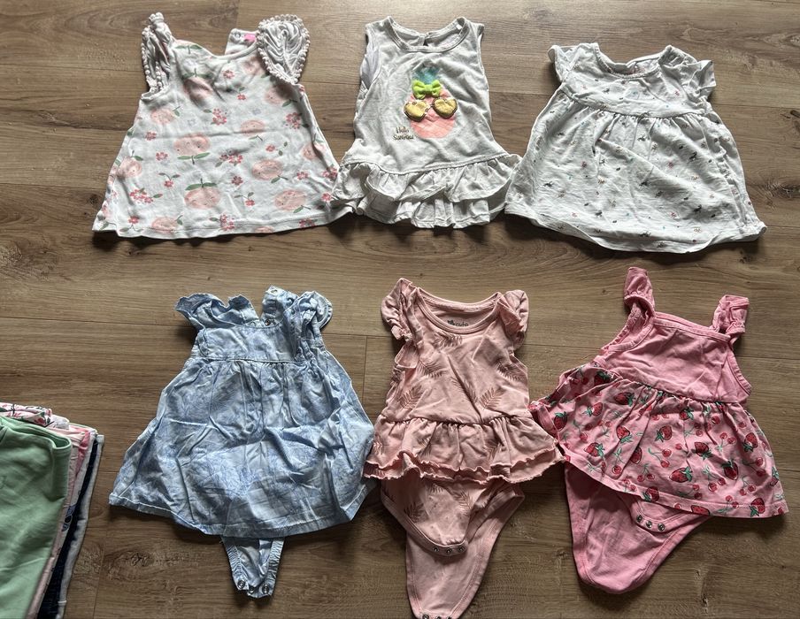 Paczka ubrań na lato r. 68 dla dziewczynki