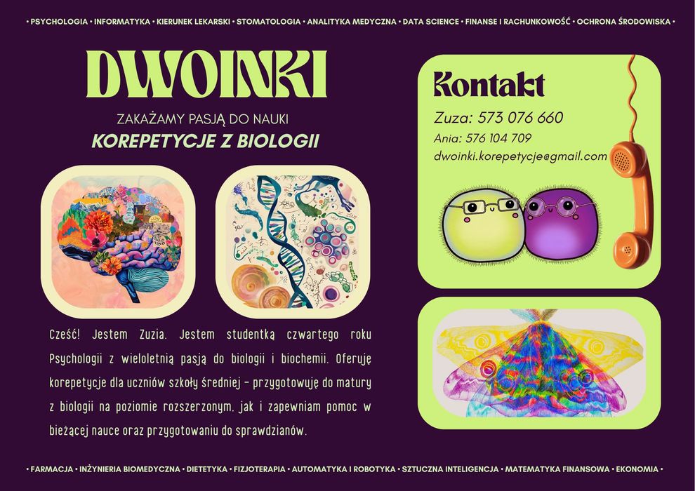 Korepetycje z biologii i matematyki rozszerzonej - ONLINE
