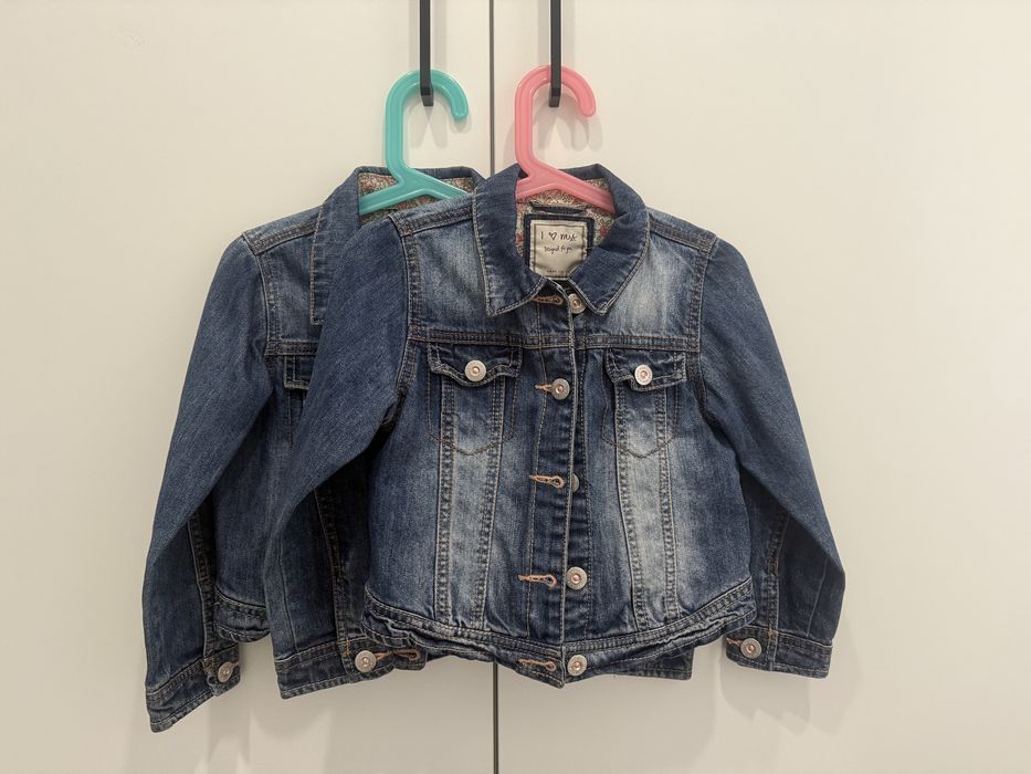 Bluzy jeansowe Next, bliźniaczki, rozm. 110 4-5lat