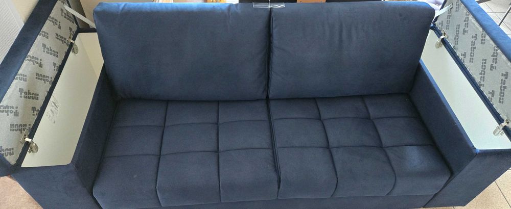 Sofa ANGEL "stelaż włoski" spanie na materacu pojemniki w bokach