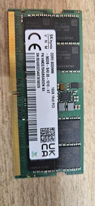 Pamięć RAM 16GB DDR5 Hynix 5600 MHz 1.10V PC5-5600B HMCG78AGBSA095NPamięć RAM 16GB DDR5 Hynix 5600 MHz 1.10V PC5-5600B HMCG78AGBSA095N