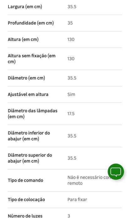 Candeeiro 3 Lâmpadas