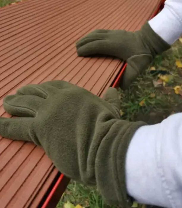 Зимові флісові рукавиці олива двошарові теплі перчатки тактичні фліс