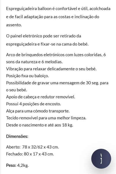 Cadeirinha bebé  CHICO BALLOON