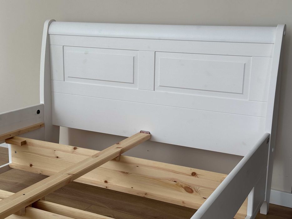 Łóżko 140x200 białe, sosnowe | jedna sztuka, outlet, 2100 zł taniej !