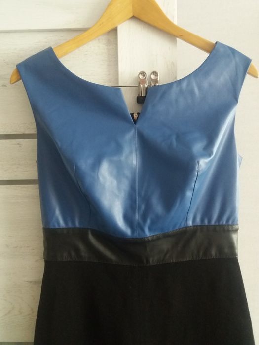 Платье трикотаж экокожа