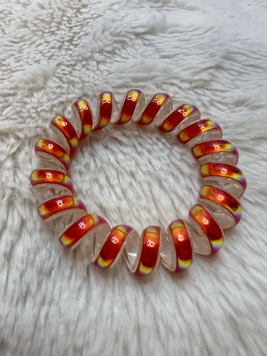 Gumka do włosów spiralka kolorowa metaliczna casual classy wygodna