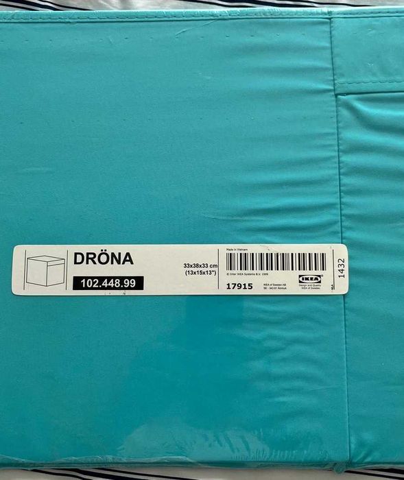 Caixa de Armazenamento IKEA Dröna 102.448.99 – Azul Turquesa – Nova
