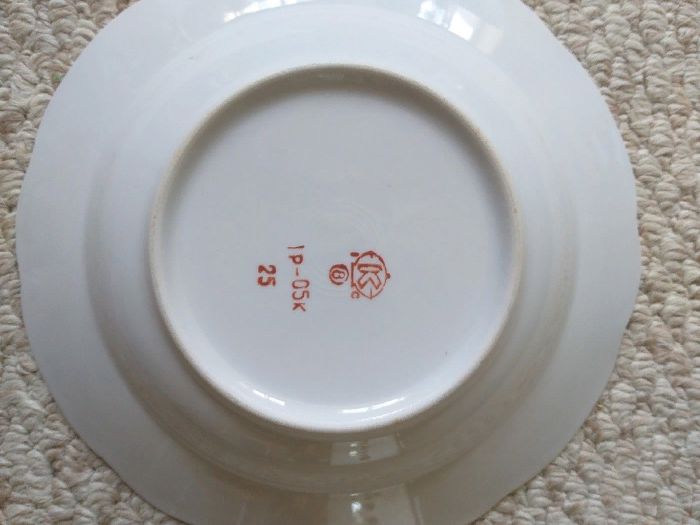 Тарелки супные, фарфор, Коростень, Д = 20 см. Позолота