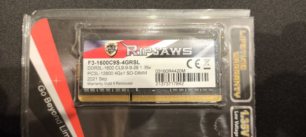 8 Gb RAM DDR3L 1600 Ripjaws 1.35V64751075905795121