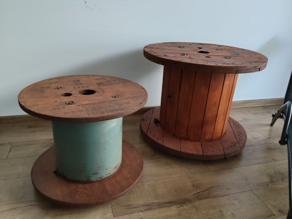 Stolik 2 szt  - szpula, bęben, kabel drewniany