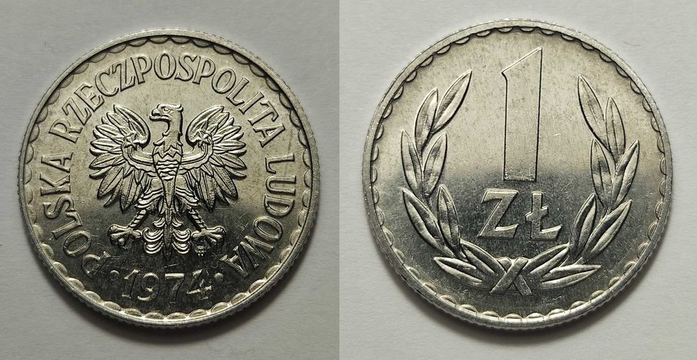 1 zł 1974, mennicze - 2 szt.