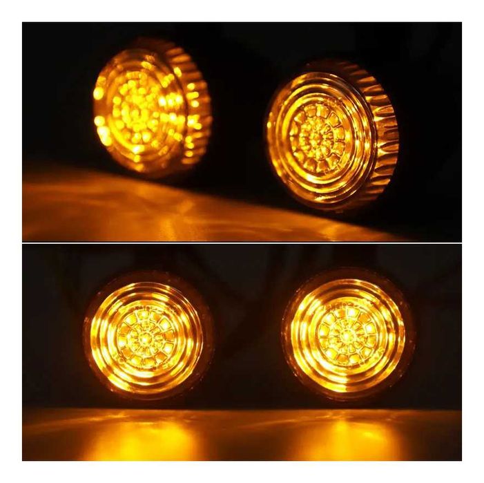 Par de Piscas Bala LED Alumínio Lente Escurecida