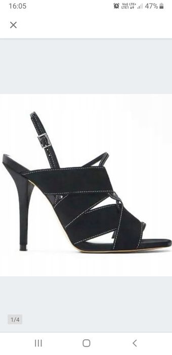 Zara nowe czarne sandałki szpilki 41 okazja