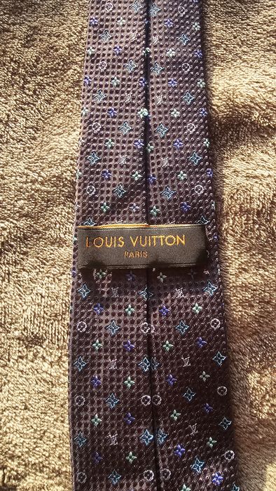 Oryginalny krawat Louis Vuitton 100% jedwab Made in Italy LV