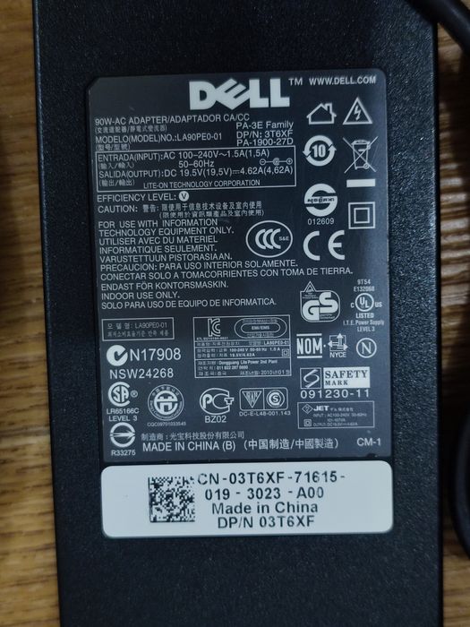 Блоки питания Dell Merlion для ноутбука 19,5V 4,62A штекер 7,4х5,0 мм