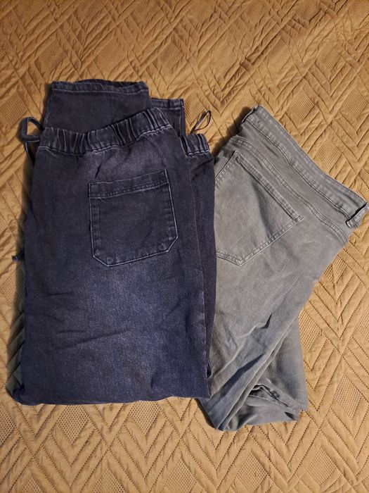 Zestaw dżinsów plus size 22/25 grafitowe (prawie czarne) i jasnooliwko