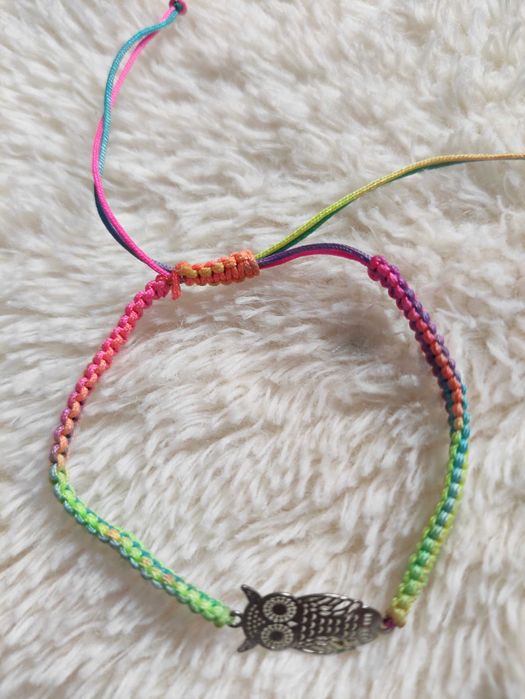 Tęczowa bransoletka z Sówką Sowa