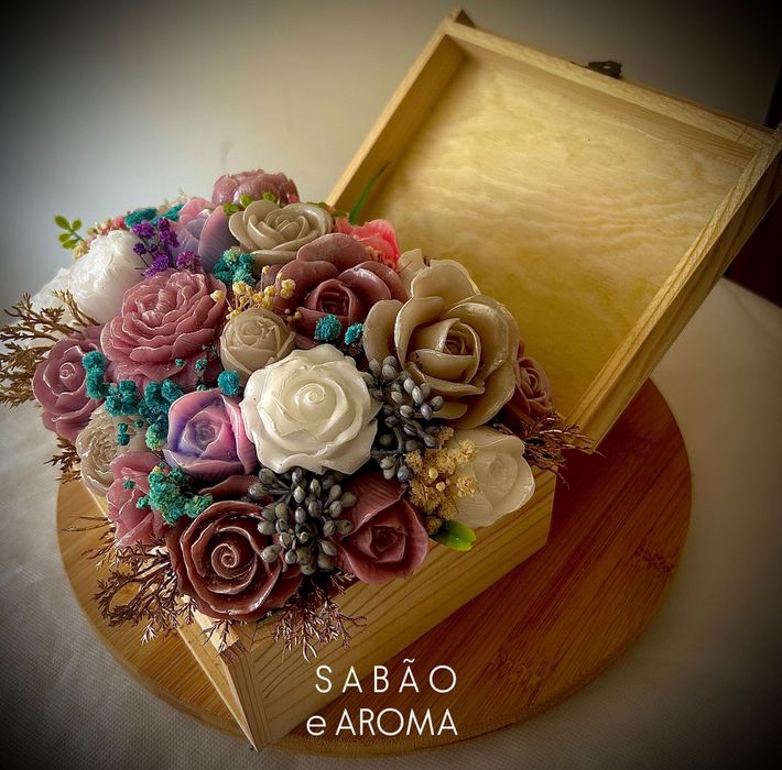 Flores feitas em sabão