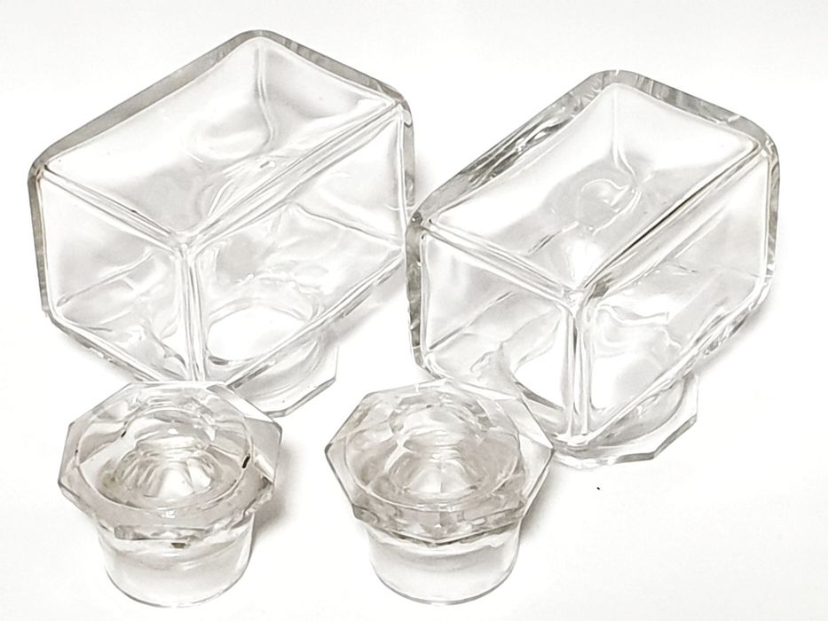 2 raros antigos frascos de chá / tinteiros em cristal Baccarat?