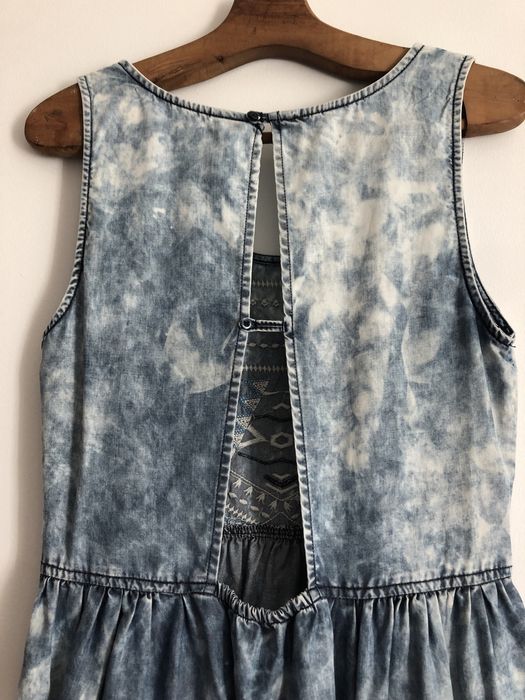 Vestido tye die imitação de ganga