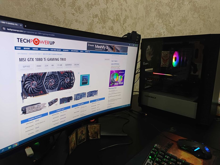 Пк + монитор Gtx 1080ti gayming X trio 11gb