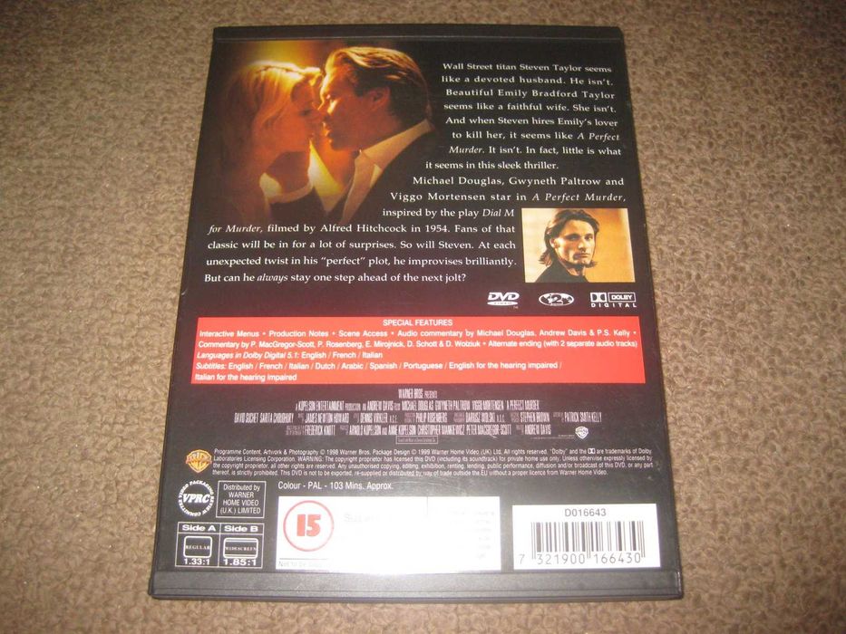 DVD "Um Homicídio Perfeito" Snapper