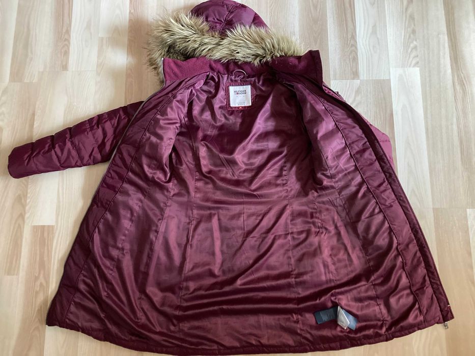 Tommy Hilfiger Płaszcz zimowy puchowy DW0DW00511 Bordowy M damski