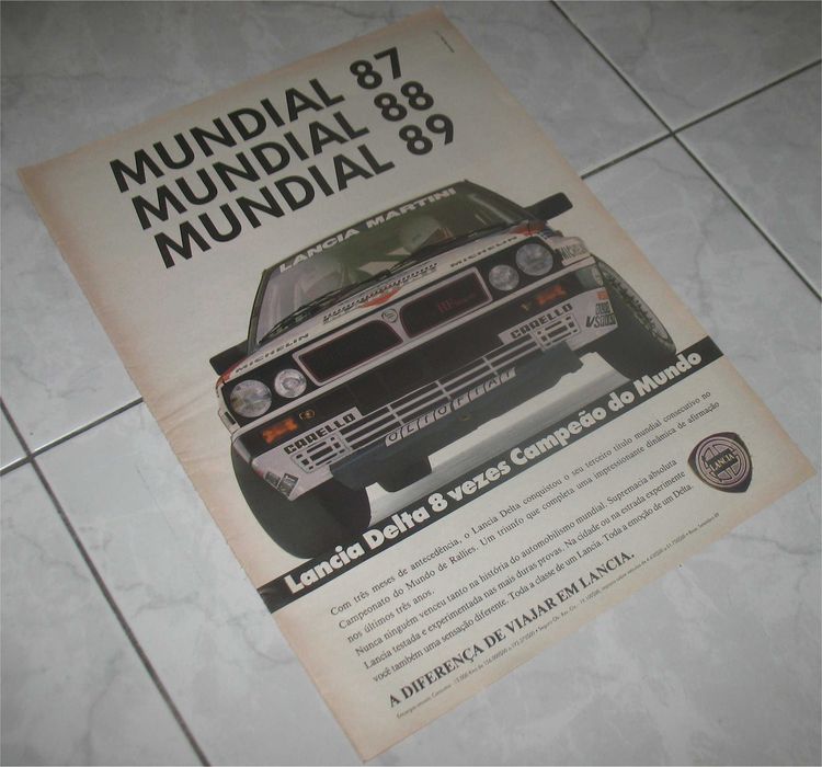 Poster - Lancia Delta - 3 Vezes Campeão do Mundo - 1987, 1988, 1989