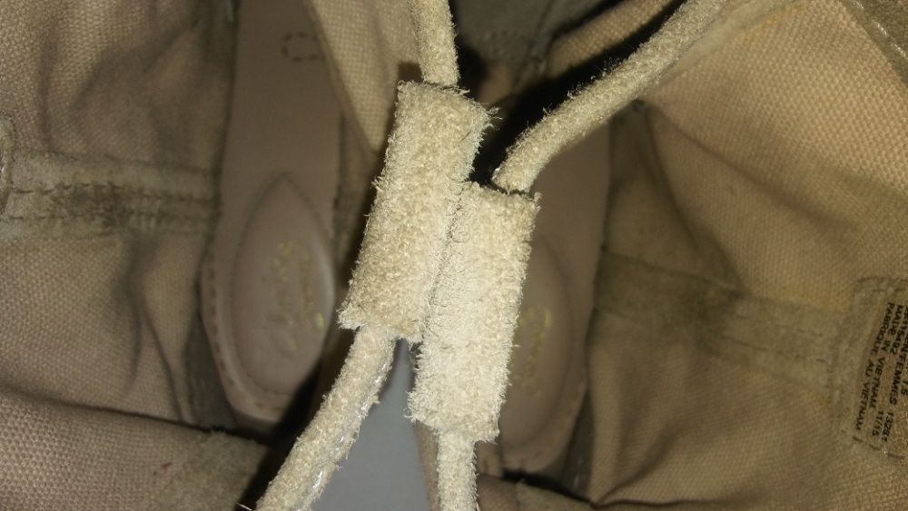 Clarks botki roz.41, dł.wkł.26 cm- skóra+ tkanina- stan bdb
