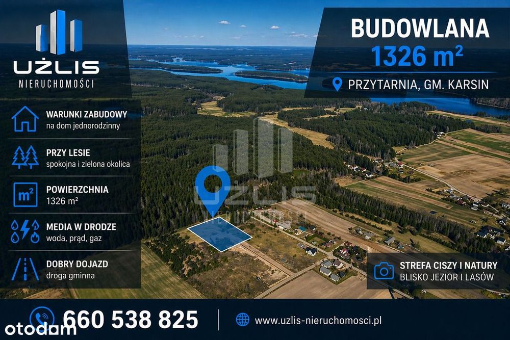 Działka 1326 m² Przytarnia przy lesie z WZ