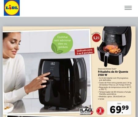 Airfryer Silvercrest 2150w 5.2lt