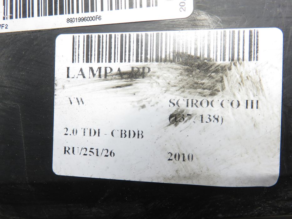 Lampa Prawa Przednia Vw Scirocco III