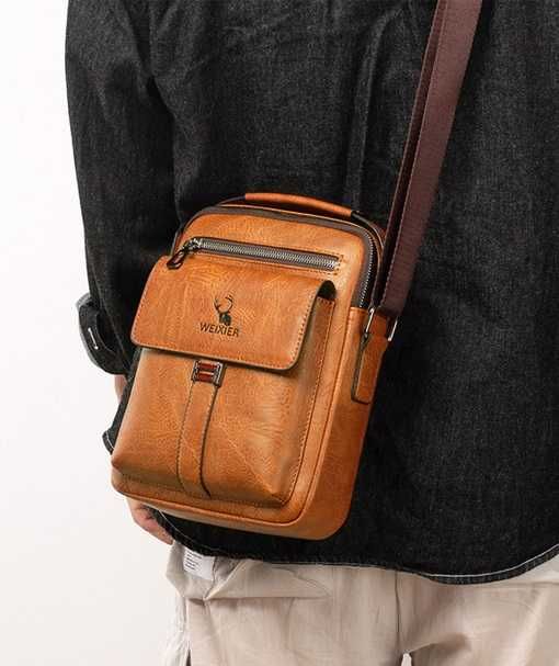 Мужская плечевая многофункциональная городская сумка - Цвет	Терракота