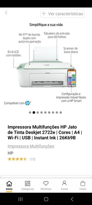 Impressora HP NOVA 3 cartuchos