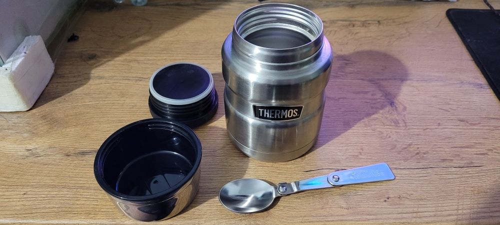 Thermos King Termos Obiadowy Z Łyżką I Kubkiem 0,47L Steel