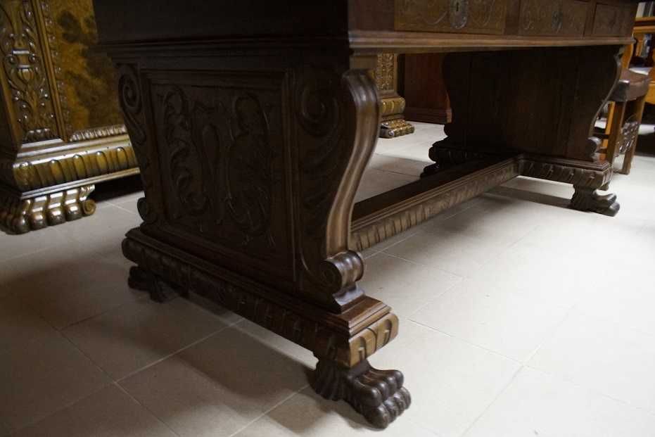 Biurko / Stół +  Fotel 2 Krzesła Łapy ok 1930 rok Obustronne Zapraszam