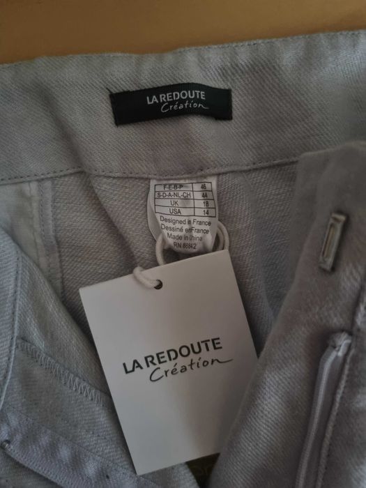 Calças de linho azul La Redoute