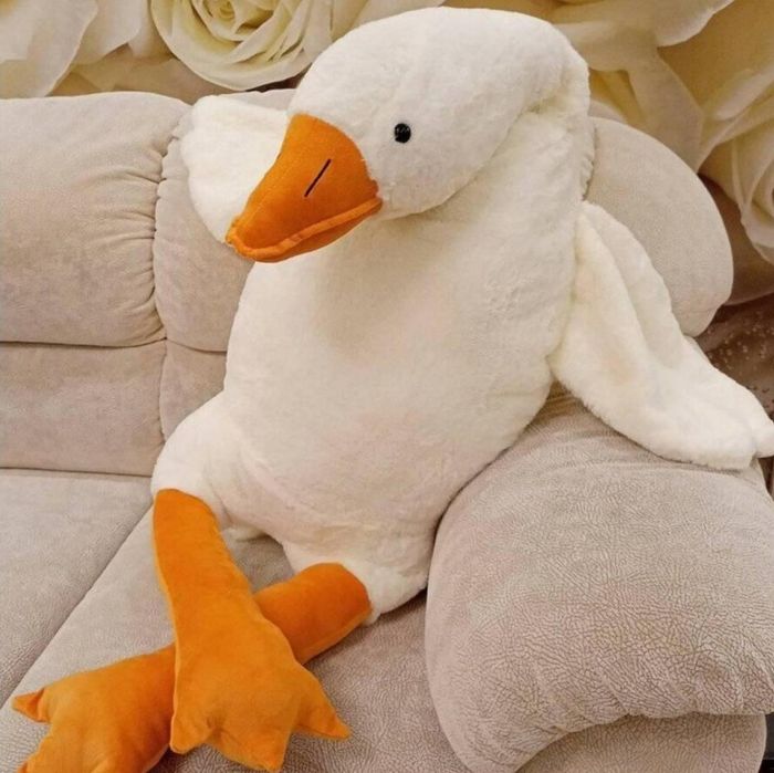 Мягкая игрушка белый Гусь-обнимусь 130 см